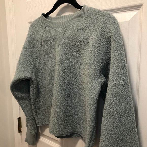 Everlane ReNew Fleece Raglan Crop Top Sweatshirt S - Picture 6 of 12